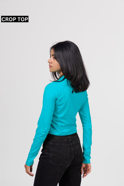 Scuba Blue Cut-Out Crop Top - Elevate Your Style | Urban Finesse