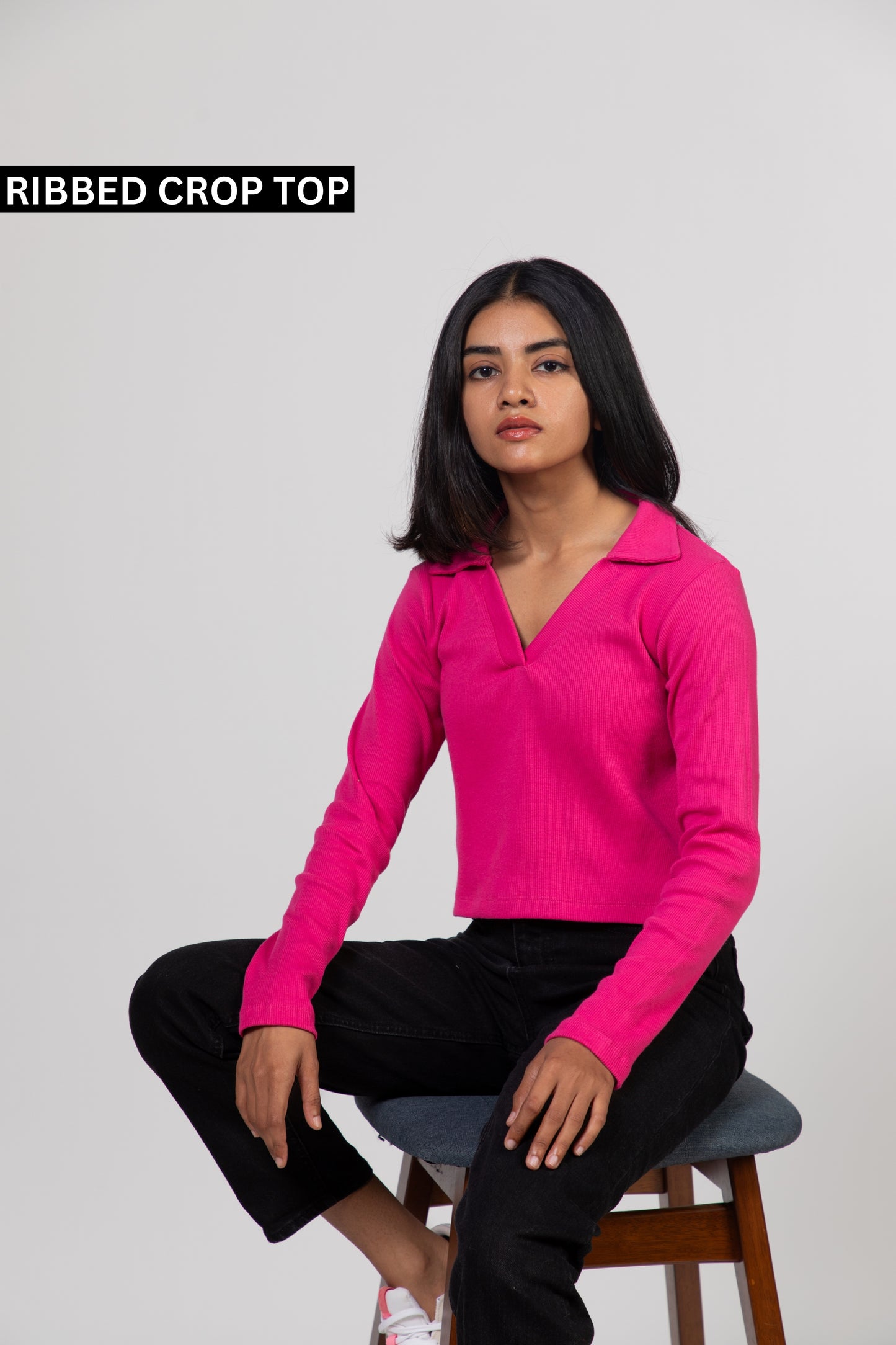 Stylish V-Neck Polos in Fuchsia - Urban Finesse