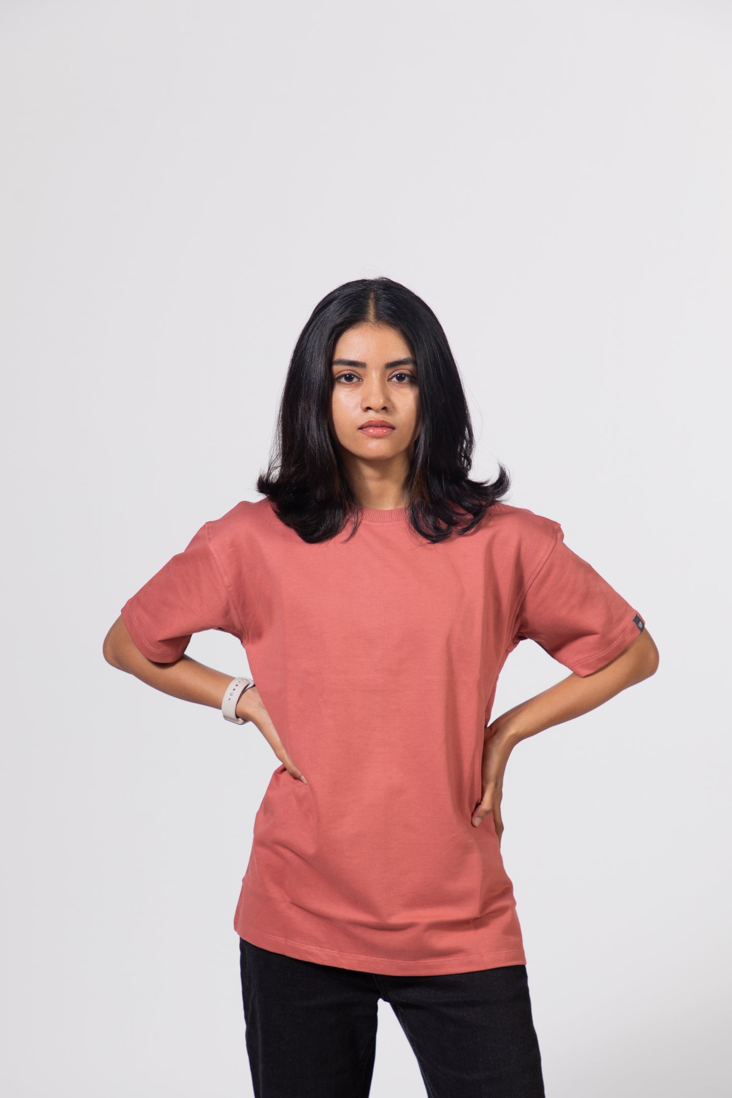 Women's Oversized Light Coral T-shirt - Urban Finesse