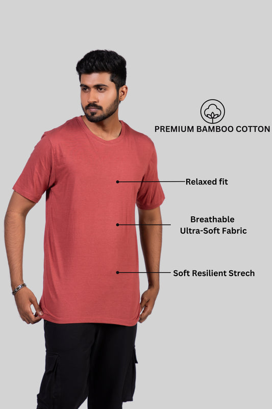 Bamboo Crew Neck in Maroon t-shirt | Urban Finesse