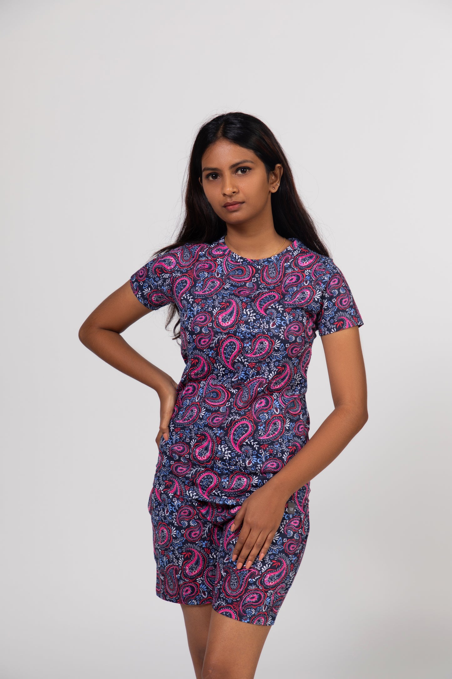 Urban Finesse's  Women Nightwear Top & Shorts Set: Paisley