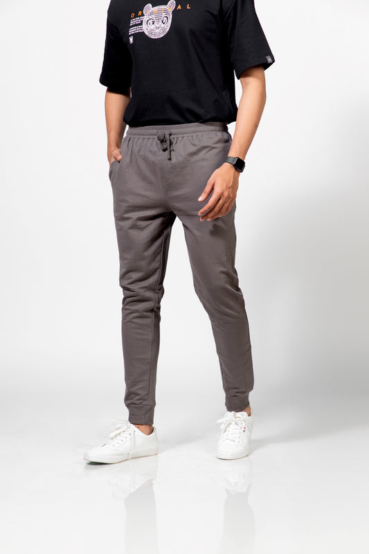 Upgrade Your Style with Urban Finesse Solid Joggers in Grey