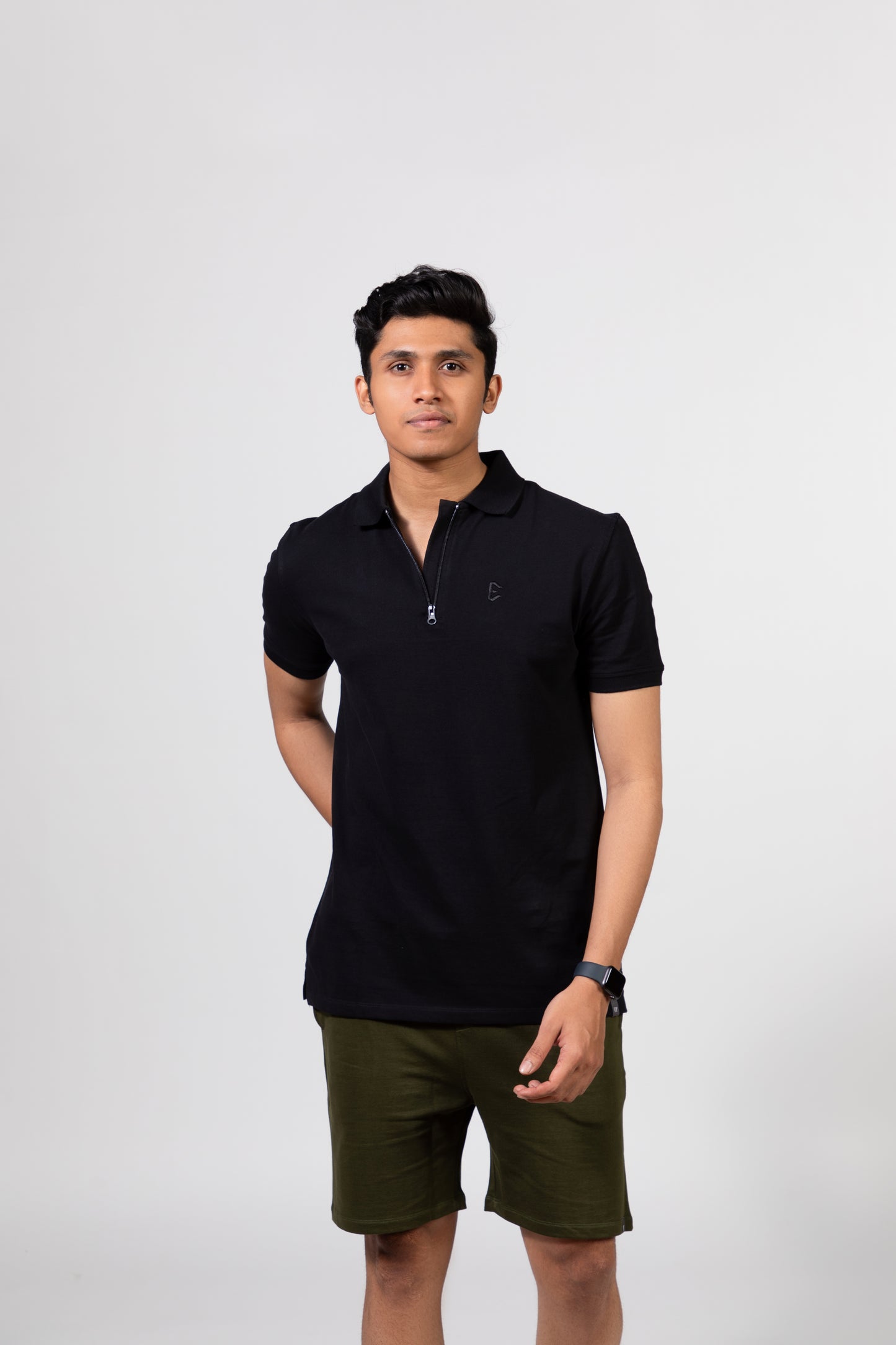 Zipper Polo T-shirts - Black | Urban Finesse