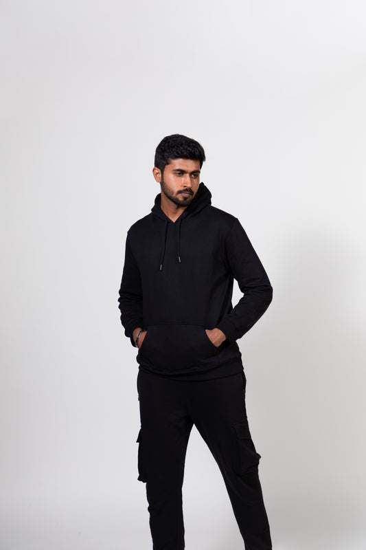 Urban Finesse | Solids Hoodie Black t-shirt