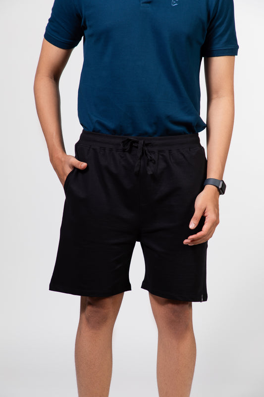 Urban Finesse Solids Shorts in Black - Stylish Comfort
