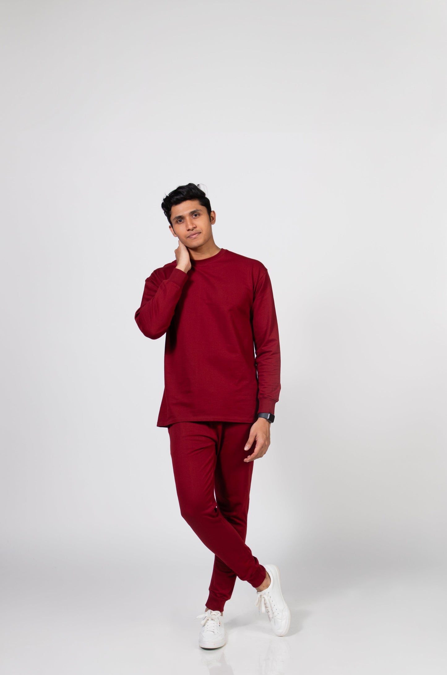 Style with Maroon Solid Joggers pant | Urban Finesse