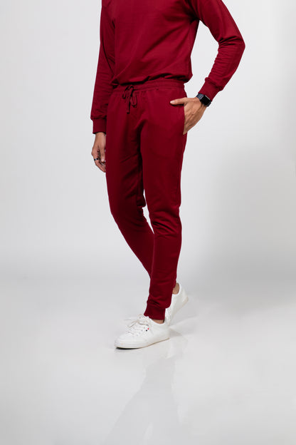 Style with Maroon Solid Joggers pant | Urban Finesse