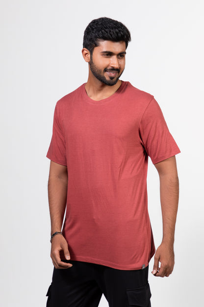 Bamboo Crew Neck in Maroon t-shirt | Urban Finesse