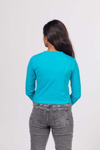 Scuba Blue Cut-Out Crop Top - Elevate Your Style | Urban Finesse