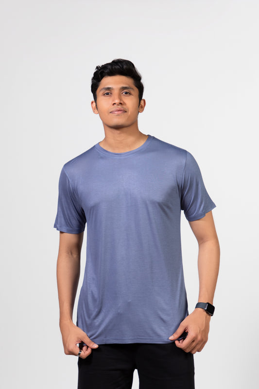 Blue Crew Neck T-shirt | Urban Finesse